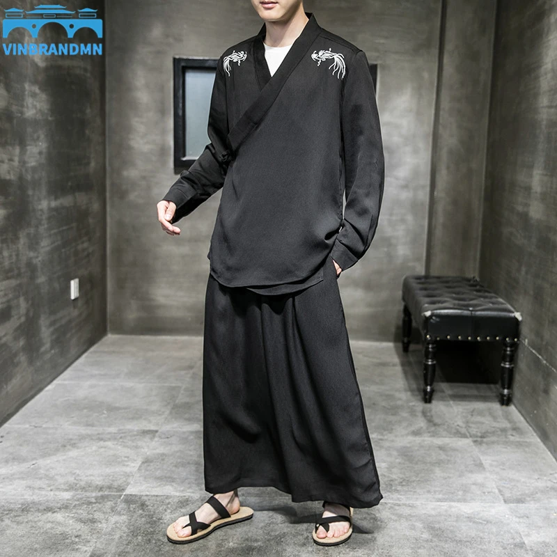 

Кимоно мужское традиционное в японском стиле, топ и футболка с вышивкой, шорты для ванны, юката, одежда азиатская в японском стиле