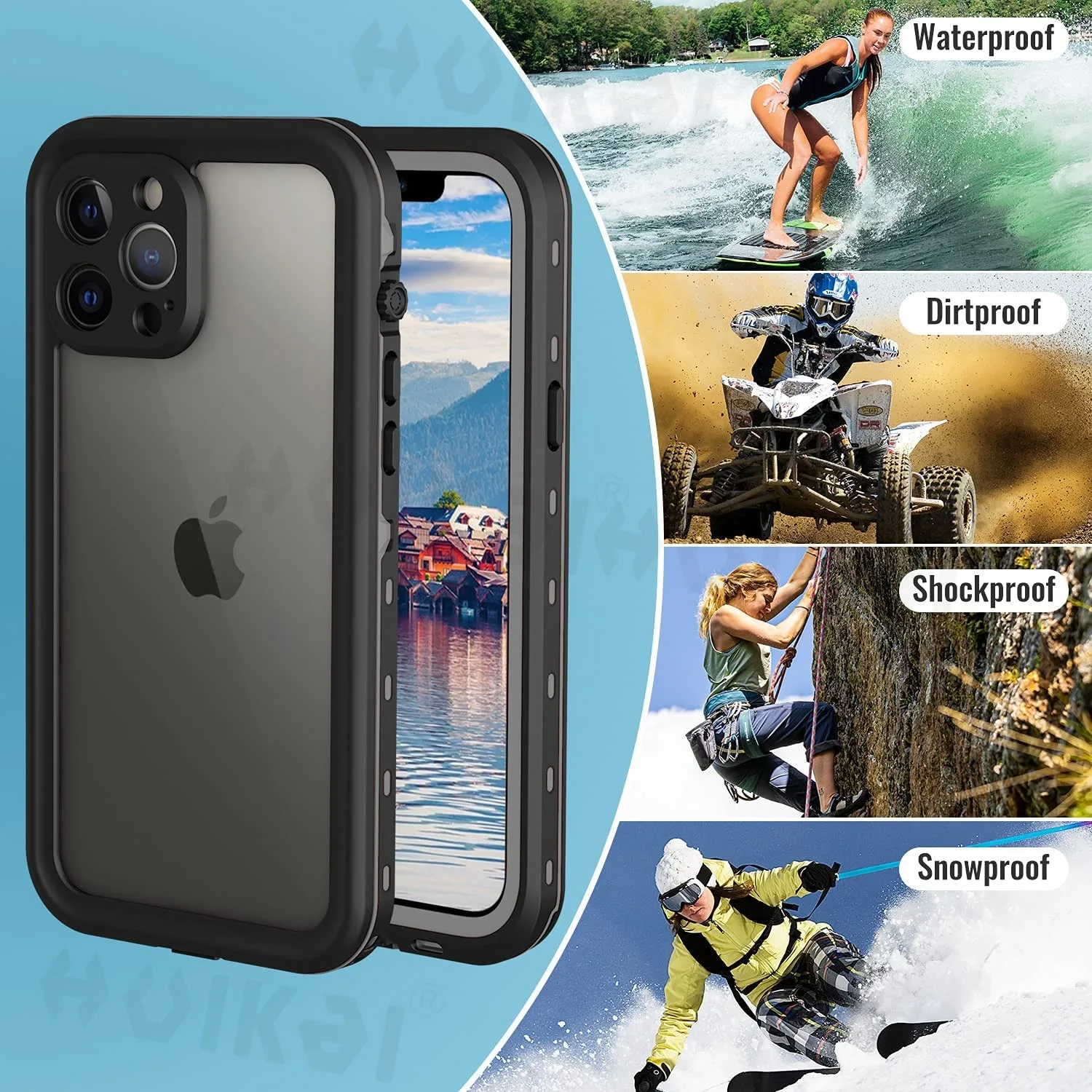 Водонепроницаемый чехол для iPhone 13 Pro Max 12 14 Mini 11 X XS XR IP68 ударопрочный