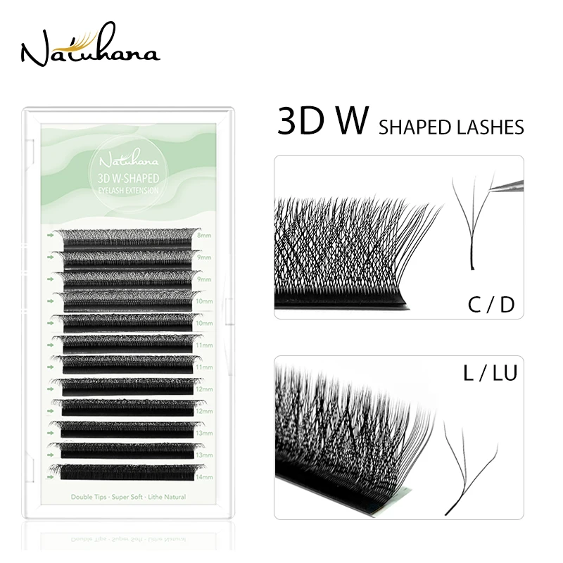 Natuhana 3d W-образные Накладные Ресницы С Кормаческим Наполнением Индивидуальная