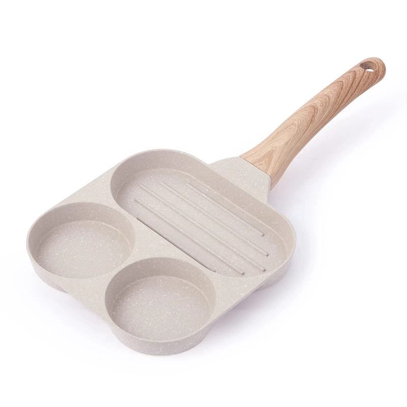 

Egg Pan Nonstick 3-In-1 Breakfast Grill Pan Egg Pan, Healthy Cookware Egg Cooker Pan