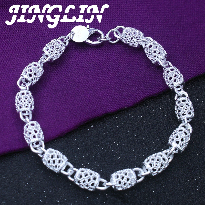 

JINGLIN 925 Sterling Silver Bracelet Exquisite Ball Flower Bracelet For Woman Fashion Jewelry Birthday Gift
