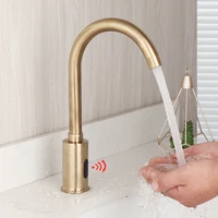 yanksmart induction faucet bathroom brushed gold deck mounted senor faucets solid brass sink tap bath mixer basin touch faucets