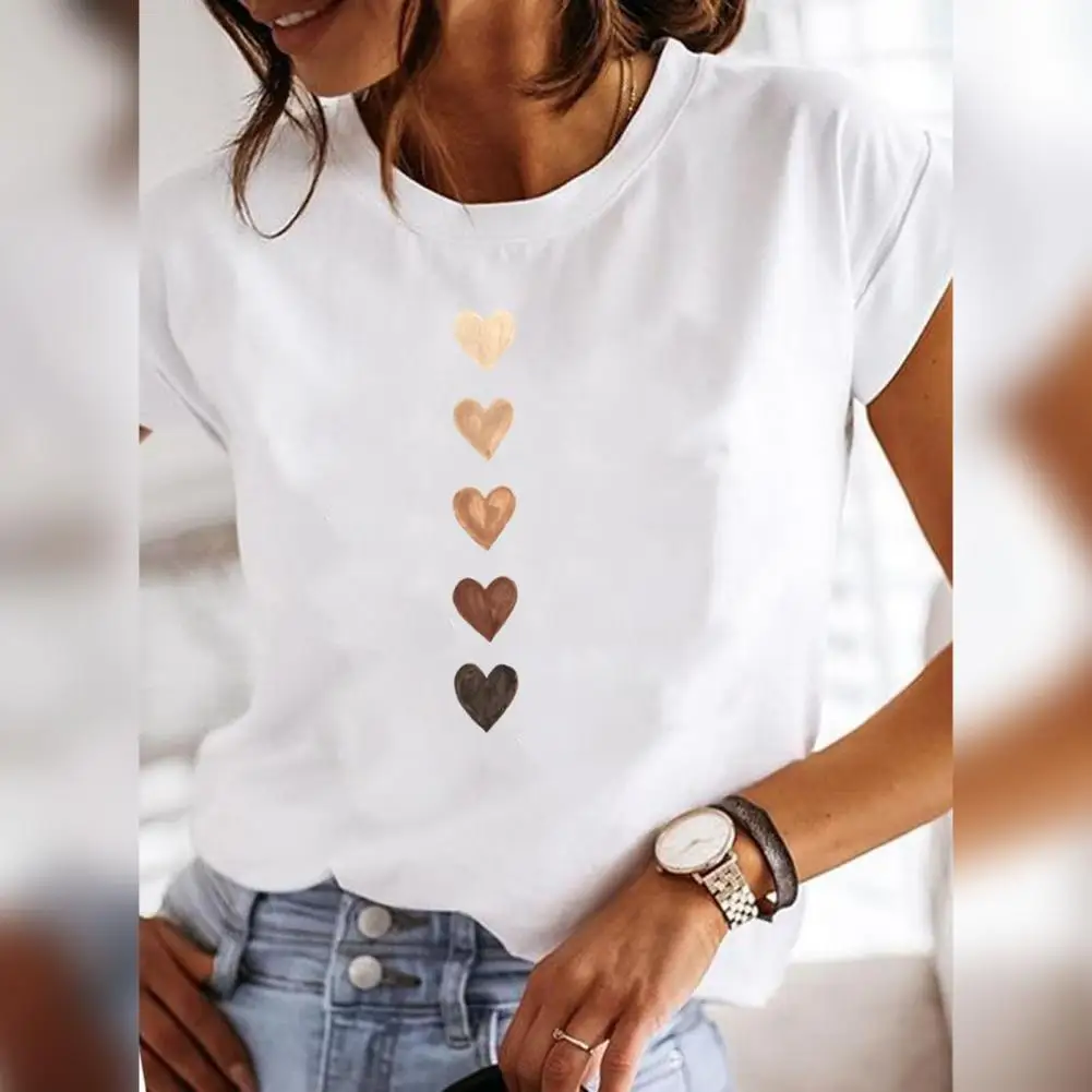 

Fashion Women Top Graphic Prints Soft Women Casual Summer Blouse Polyester Bottoming Shirt Female Clothes