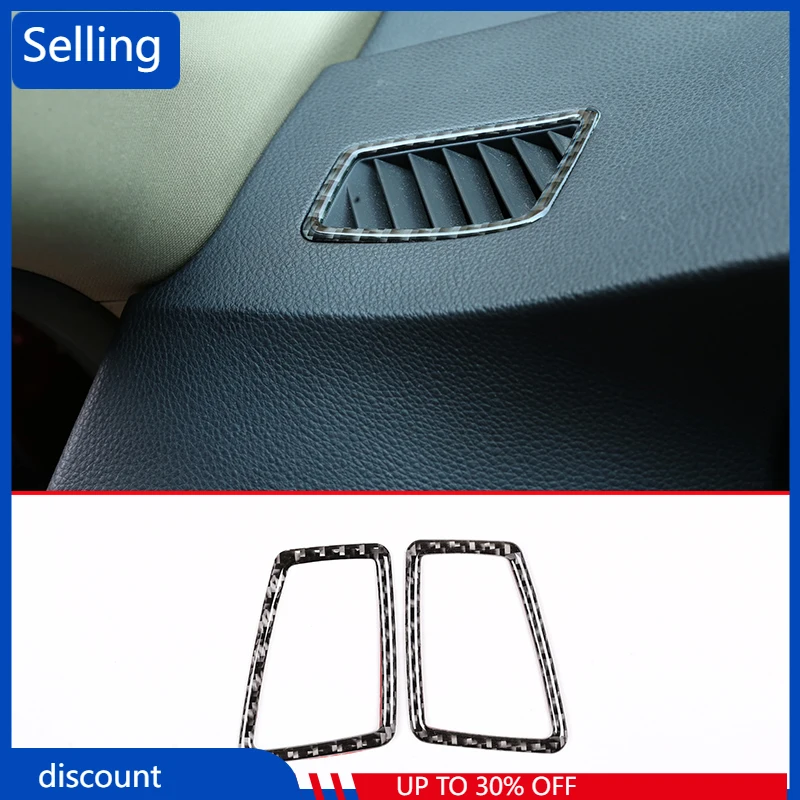 

Soft Carbon Fiber For BMW 3 Series E90 E92 2005-2012 Car Accessories 2 Pcs Dashboard Air Conditioning Vent Frame Stickers Trim