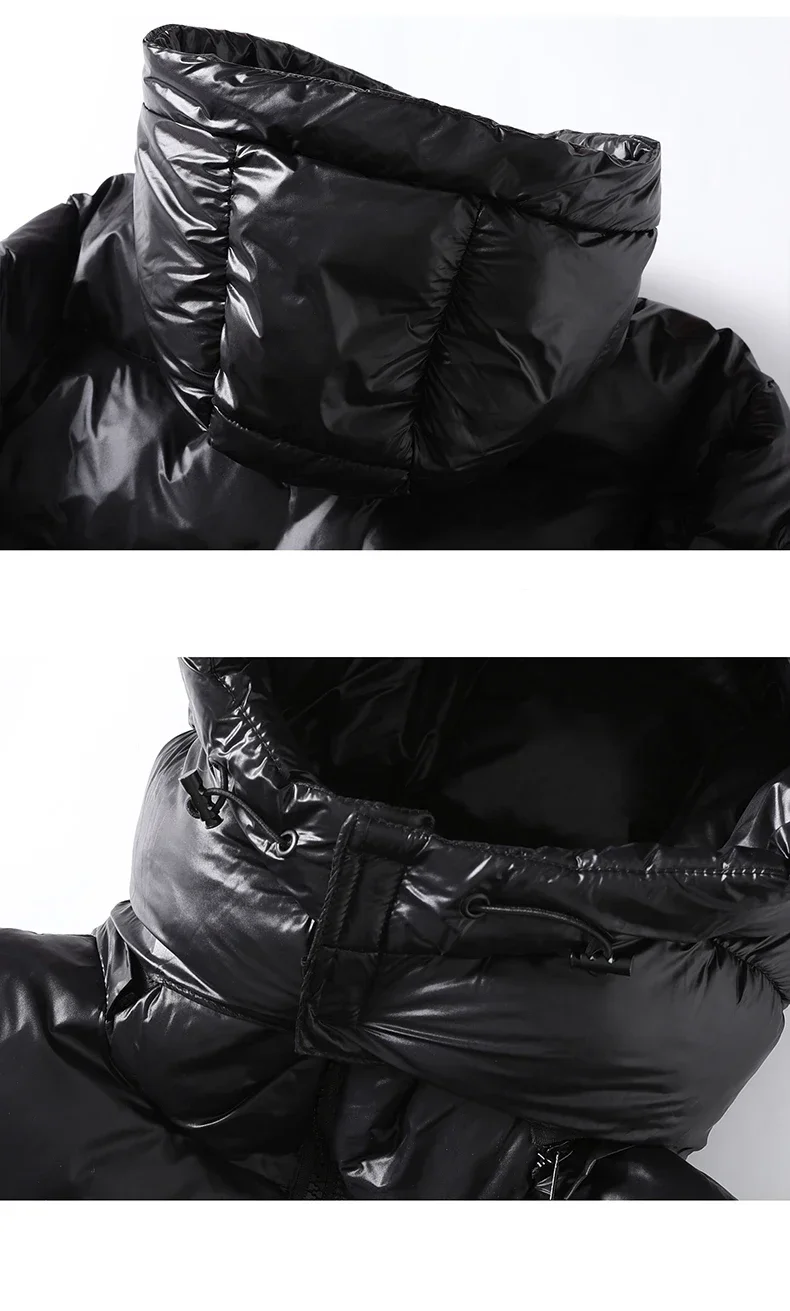 Парная куртка на утином пуху для мужчин и женщин утепленная Модная парка черного