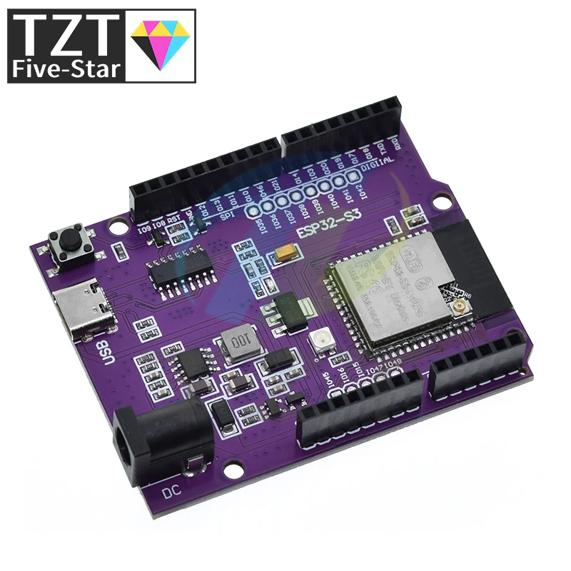 Модуль платы TZT D1 ESP32-S3 WiFi + Bluetooth 16 Мб Flash UNO R3 CH340 N16R8 для ESP32
