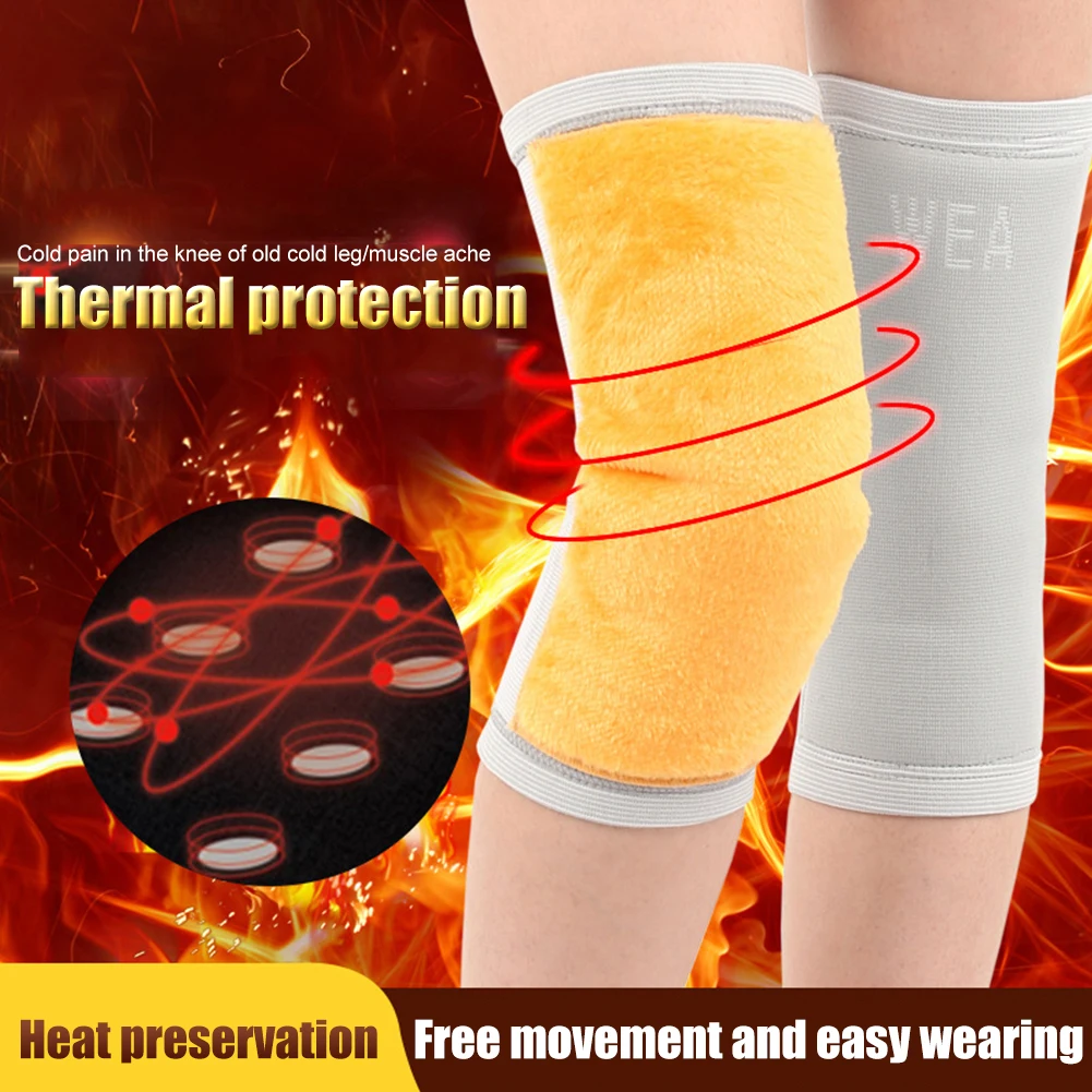

Thicken Fleece Knee Brace Support Cold Protection Knee Pads Protector Elastic Plush Kneepad Joint Pain Relief for Skiing Cycling