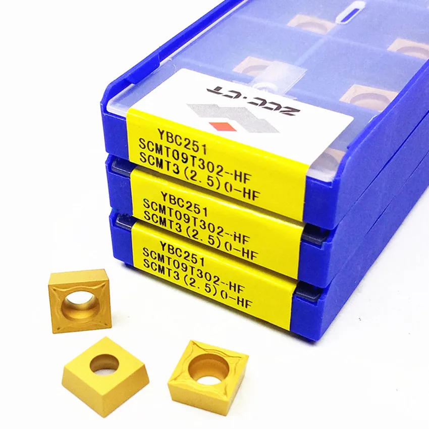 SCMT09T302-HF YBC251/SCMT09T304-HF YBC151/SCMT09T304-HF YBC252 ZCC.CT CNC carbide turning inserts 10pcs/box
