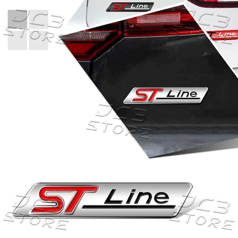 Фото 3D Металлическая эмблема ST-Line для автомобиля - наклейка на боковое крыло и багажник для Ford Focus, Fiesta, Mondeo, Kuga, Puma, аксессуары для стайлинга №2
