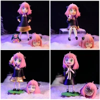 spy x family anime figure anya forger pvc action figure replaceable head kawaii model doll toys kids christmas gifts