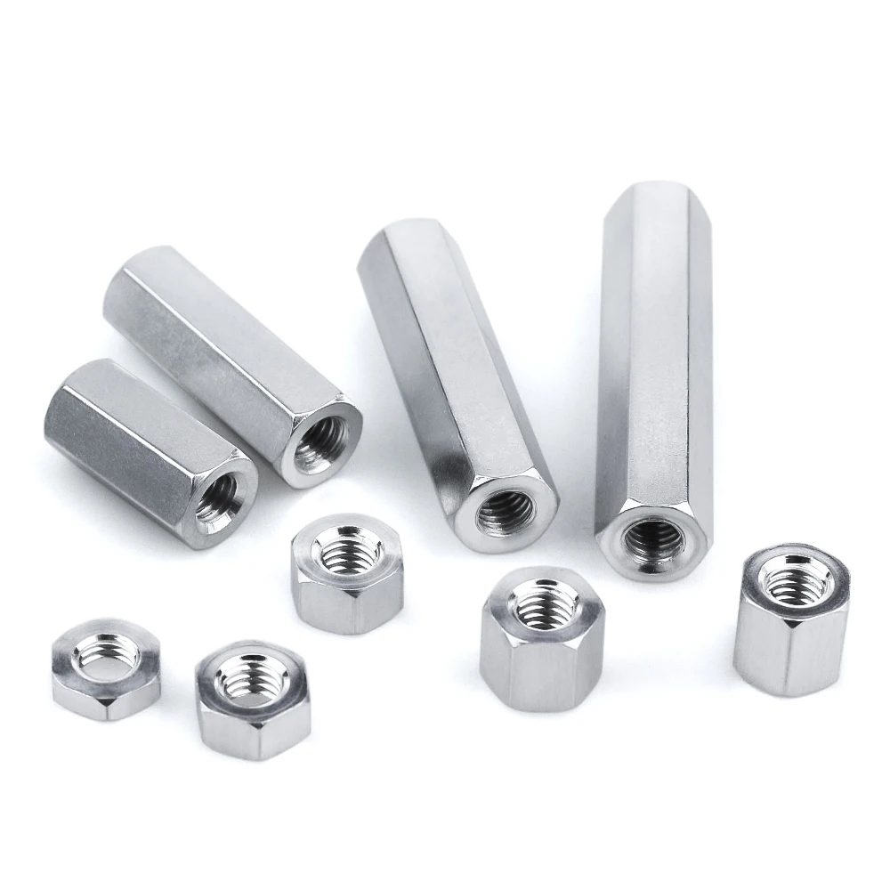 100 шт./лот M3 M4 M5 M6 M8 алюминиевые шестигранные прокладки с резьбой удлиненные