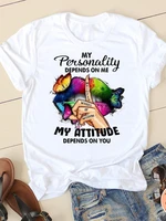 watercolor lip letter trend clothing summer short sleeves casual sweet women fashion graphic t shirt womens t shirt clothes