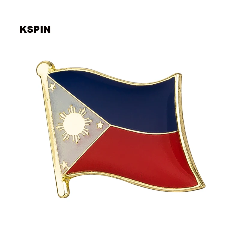 

Philippines Metal Flag Lapel Pin Badges For Clothes In Patches Rozety Papierowe Icon Backpack KS-0059