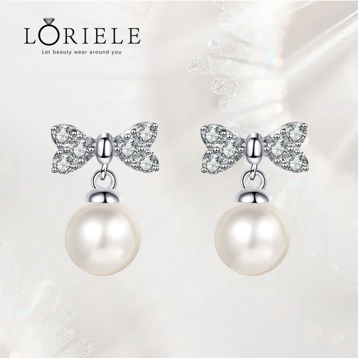 

Серьги-гвоздики LORIELE с пресноводным культивированным жемчугом 0,3 карата и муассанитом, серьги ручной работы для женщин, свадебные украшения для невесты