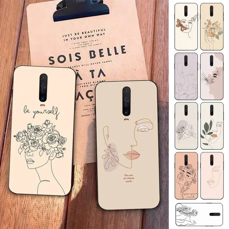 

Abstract Line Face Phone Case for Redmi 5 6 7 8 9 A 5plus K20 4X S2 GO 6 K30 pro