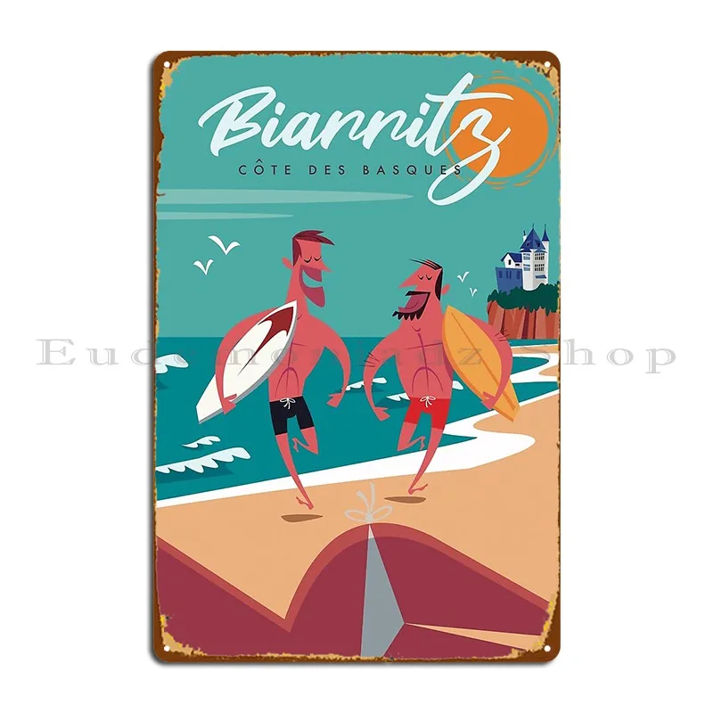 Металлическая вывеска Biarritz