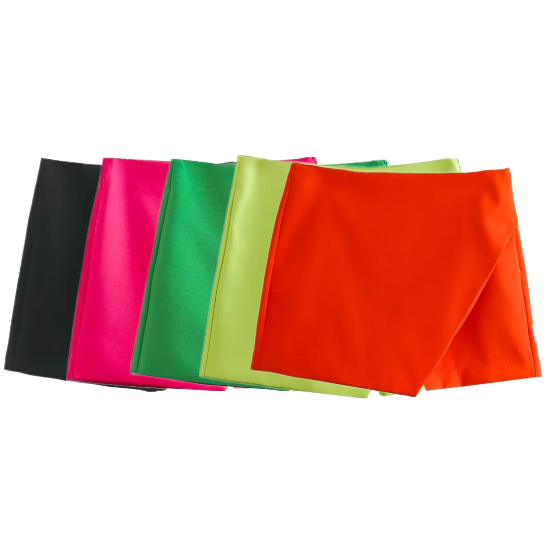 

Withered 2023 Spring Fashion new Candy Color High Wasit A-line Mini Skirts Women
