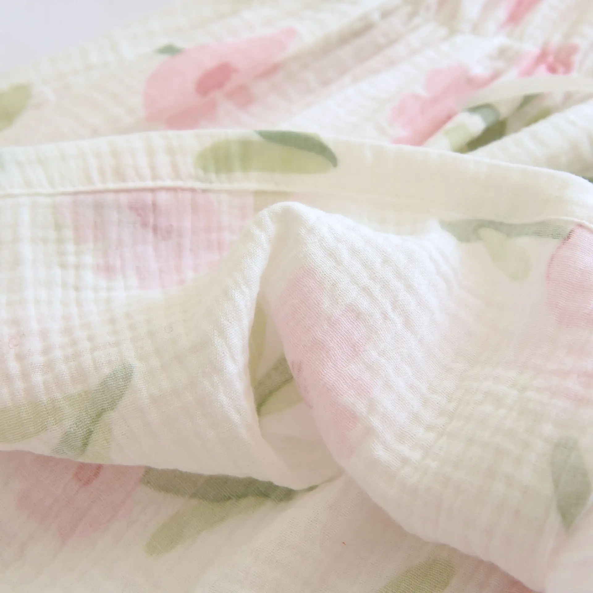 2023 Summer New Women's Pajama Set 100% Cotton Crepe Vest+Shorts Two Piece Ladies Pink Flower Sweet and Cute Home Fury Sleepwear