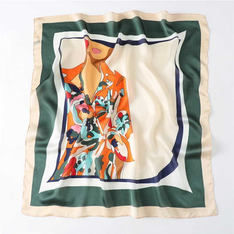 

Lady Designer Print Zijde Vierkante Sjaal Haaraccessoires Cool Girl Halsdoek Kleine Hoofd Sjaals Foulard Bandana Sjaal