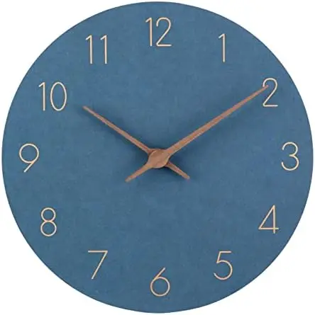 

Reloj de pared silencioso de madera de 30 cm para decoración del hogar, sala de estar, cocina, número grande, moderno (12 pulg
