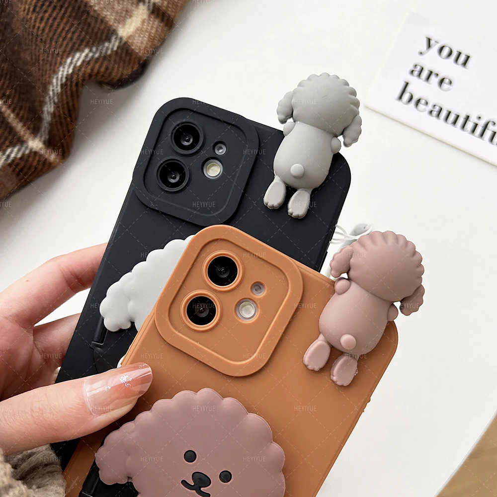 Милый держатель для зеркала для макияжа с изображением собаки для Samsung Galaxy S23 Plus S22 S21 FE S20 Ultra M53 M23 M33 M13 M52 12 J6 J4 J730.