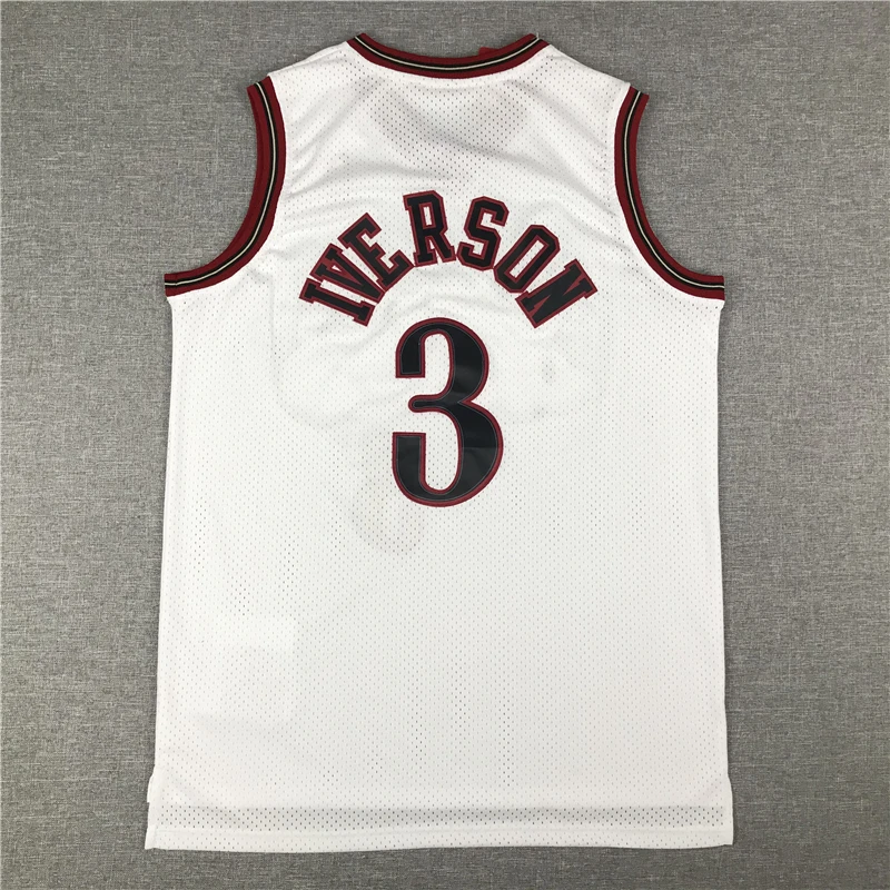 

2023 американские баскетбольные майки одежда Филадельфия 76ers Allen Iverson #3 европейские шаровые брюки футболки крутые Топы