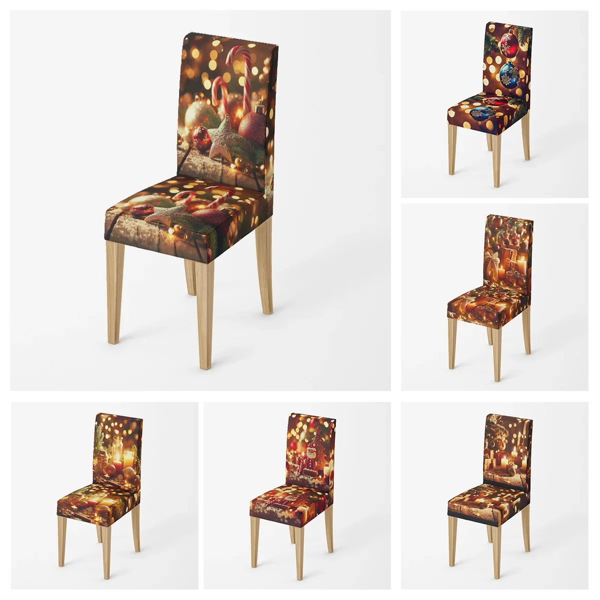 Чехлы для домашних стульев кухонные регулируемые эластичные тканевые чехлы на