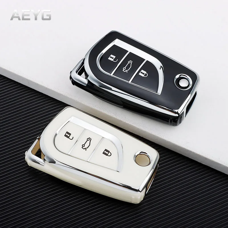 

TPU Car Remote Key Case Cover Shell For Toyota Auris Corolla Avensis Verso Yaris Aygo Scion TC IM Camry RAV4 Hilux CHR Keychain