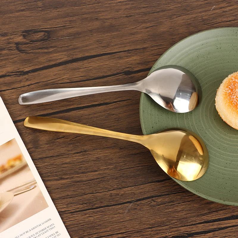 Корейская утолщенная ложка для супа из нержавеющей стали большая с длинной
