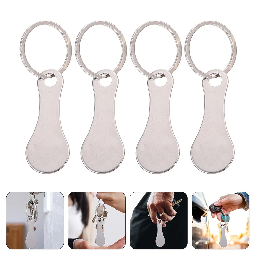 

Shopping Cart Trolley Key Tokenkeychain Tokens Holder Quarter Grocery Keyring Ring Compact Metal Rings Supermarket Steel