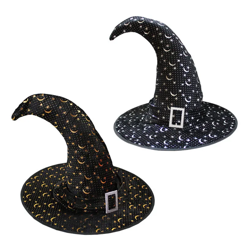 

Halloween Party Witch Moon Star Printed Corner Buckle Hat