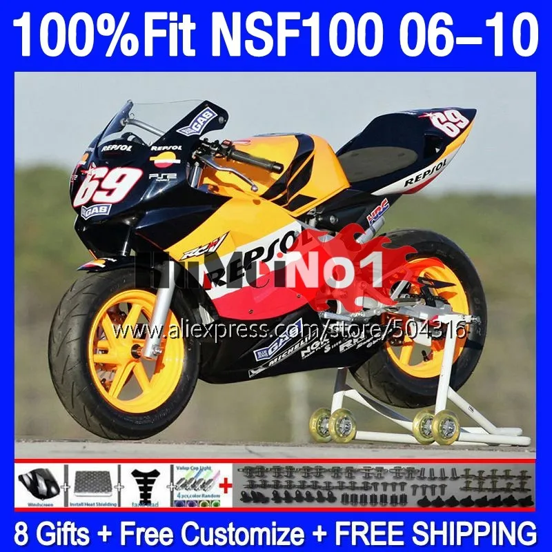 

Стекловолоконная гонка для HONDA NSF 100 NSF100 06 07 08 09 10 167MC.16 Цвет 2006 2007 2008 2009 2010 Инжекция Обтекатели оранжевого цвета