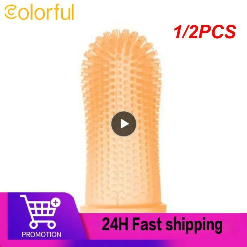 

1/2PCS Dog Super Soft Pet Finger Toothbrush Teeth Cleaning Bad Breath Care Nontoxic Silicone Tooth Brush Tool Dog Cat Cleaning
