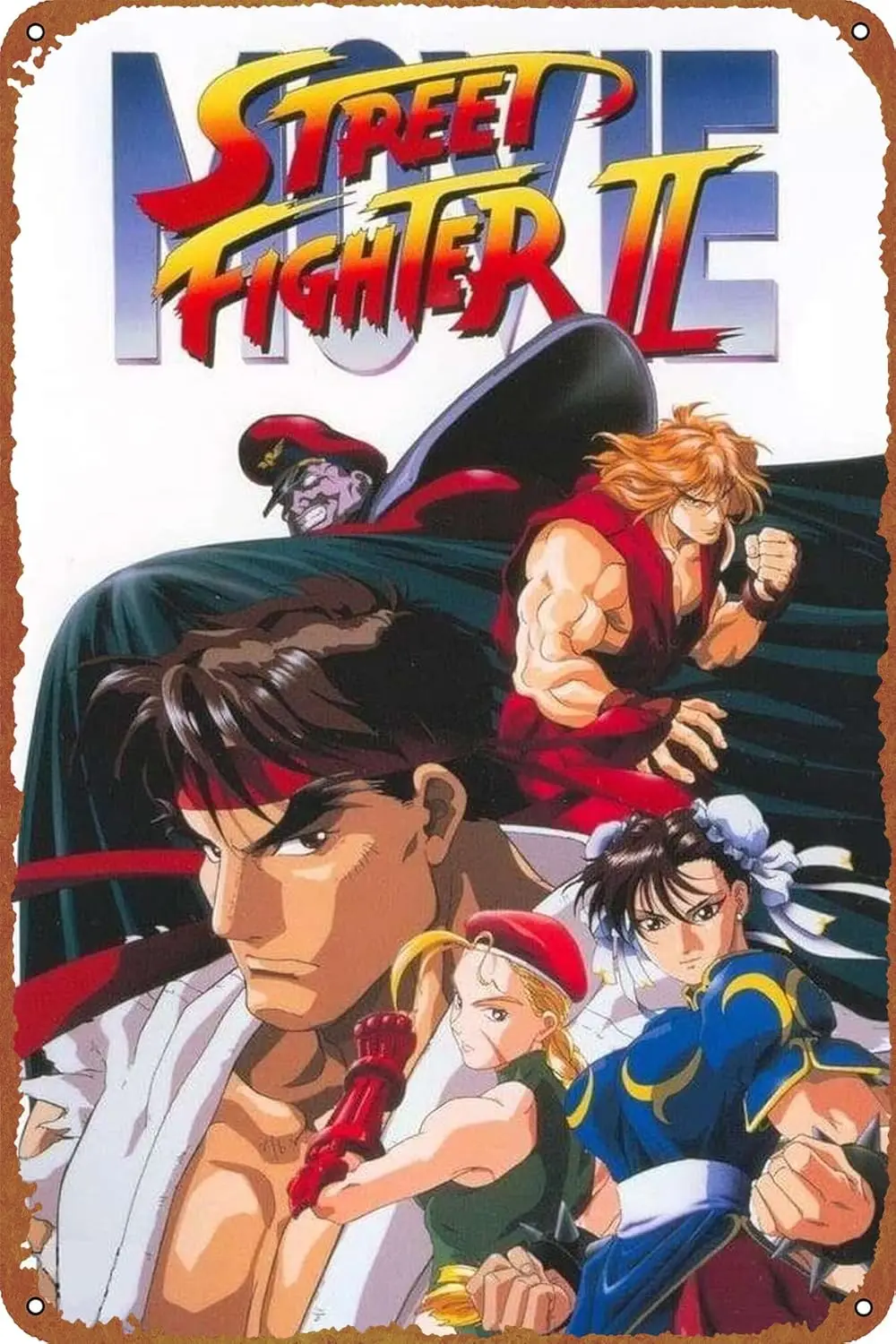 Street Fghter : The Anmated Move Плакат Tn Sgn Cafe bar Home Wall Art Decoraton Retro Metal 8x12 nch
