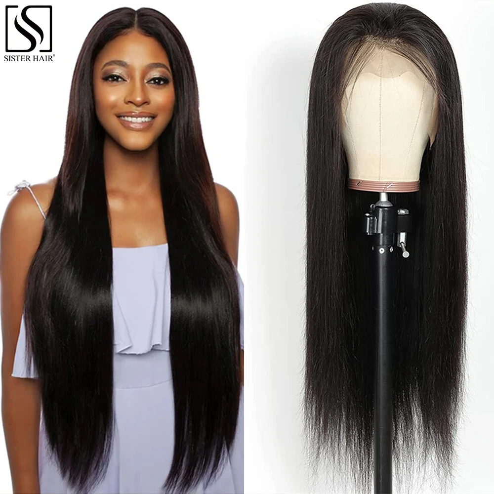 

SISTER 13X4 Straight Lace Front Wig 13x6 Human Hair Brazilian Human Hair Wigs on Sale 180% Detisty 40 inches Cheape Natural Wig