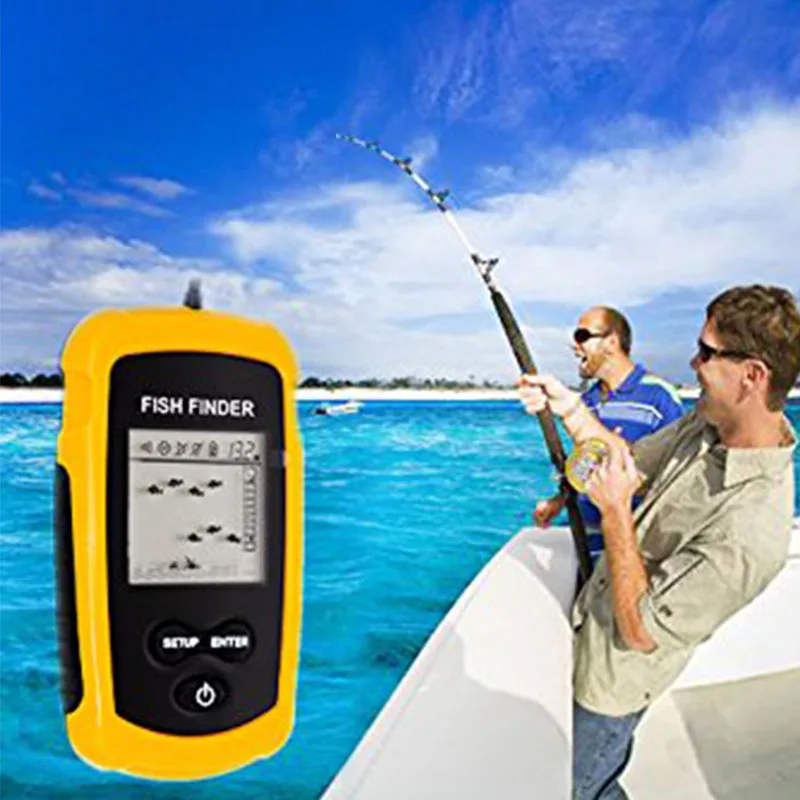 

Портативный рыболокатор FF1108-1, эхолот для подледной рыбалки с сигналом, перезаряжаемый рыболокатор 0,7-100 м, эхолот для рыбалки