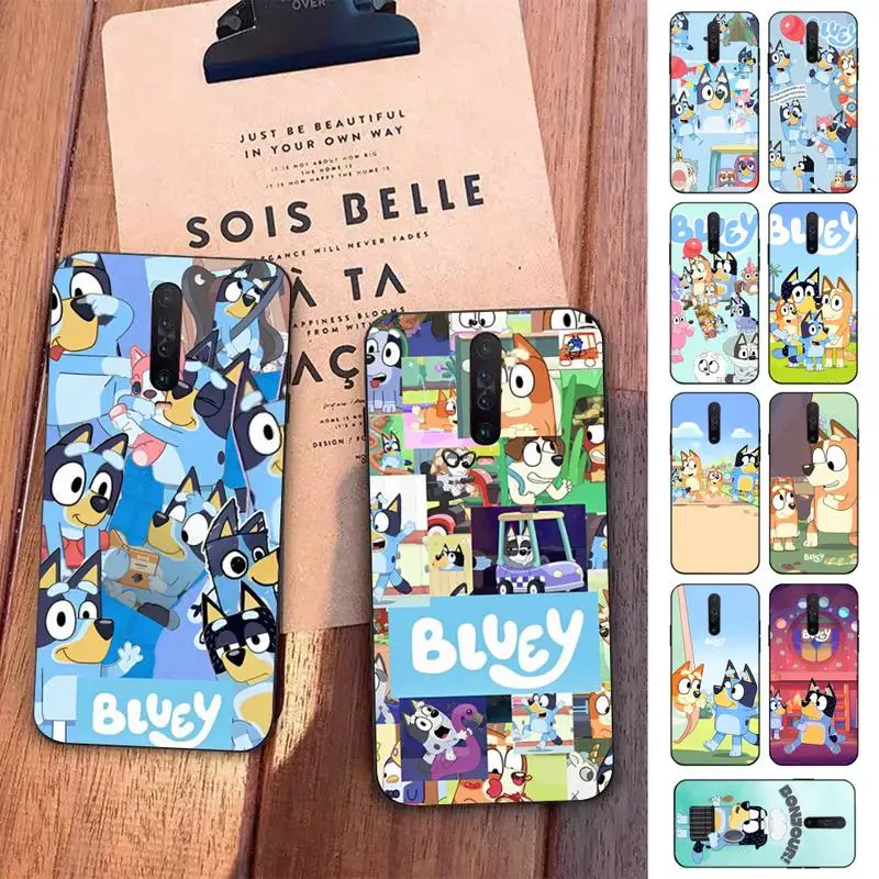 

MINISO B-Bluey Bandit-C-Chilli Phone Case For Redmi 5 6 7 8 9 10 plus pro 6 7 8 9 A GO K20 K30 K40 pro plus F3 Fundas