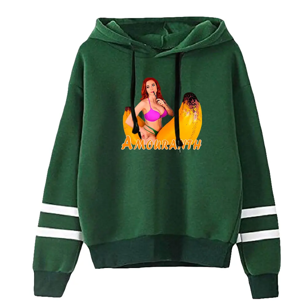 Amouranth Merch Унисекс Без карманов параллельные полосы рукава свитшоты Мужская