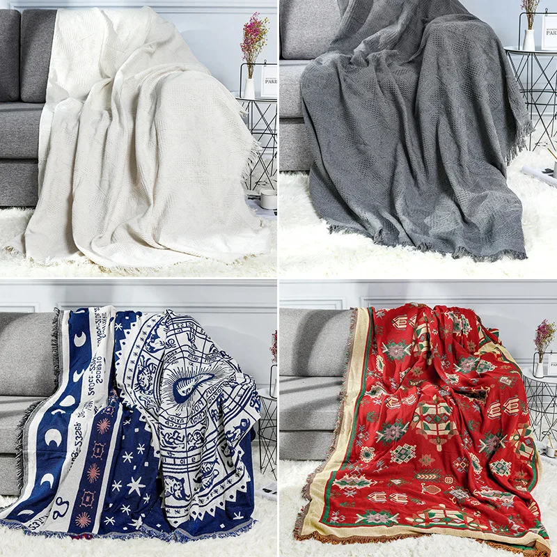 

Three-dimensional jacquard pure color double knitting sofa cover cover cover thick cotton slipcover