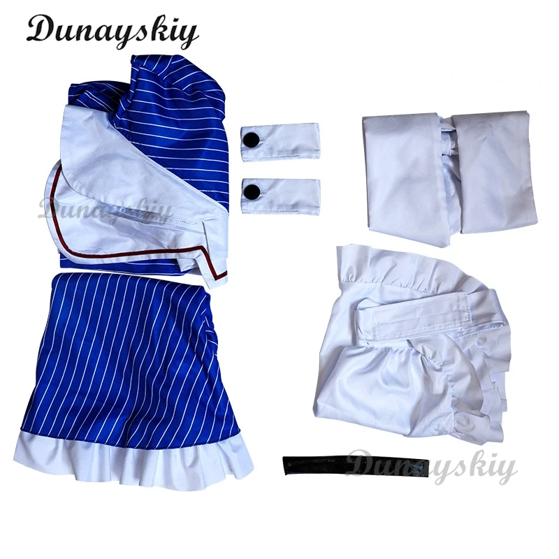 MiIIiiiiikuku косплей костюмы аниме мемеризатор Униформа Женская Полосатая горничная
