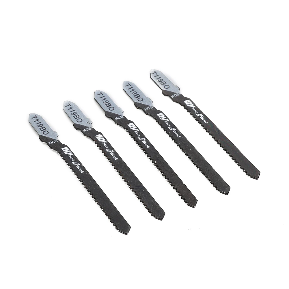 

5 шт. лезвия для пилы 0,15x3 дюйма T119BO 12TPI HCS T-Shank острые лезвия для лобзиков Parkside стакан для пилы инструменты для резки древесины для ремонта
