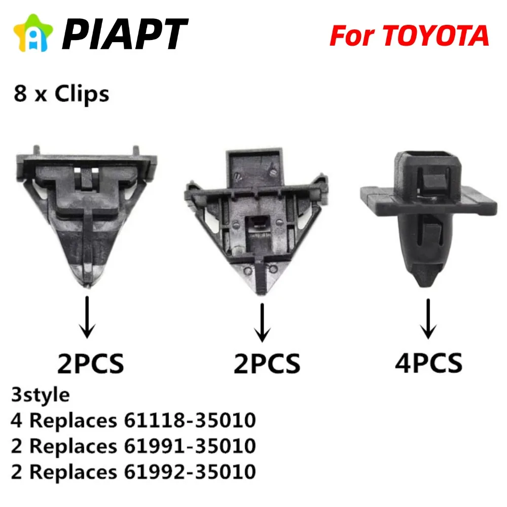

8шт OE # 61118-35010 61991-35010 61992-35010 Зажим для литья верхней панели переднего крыла на Toyota FJ Cruiser 2007-2014 гг., замена