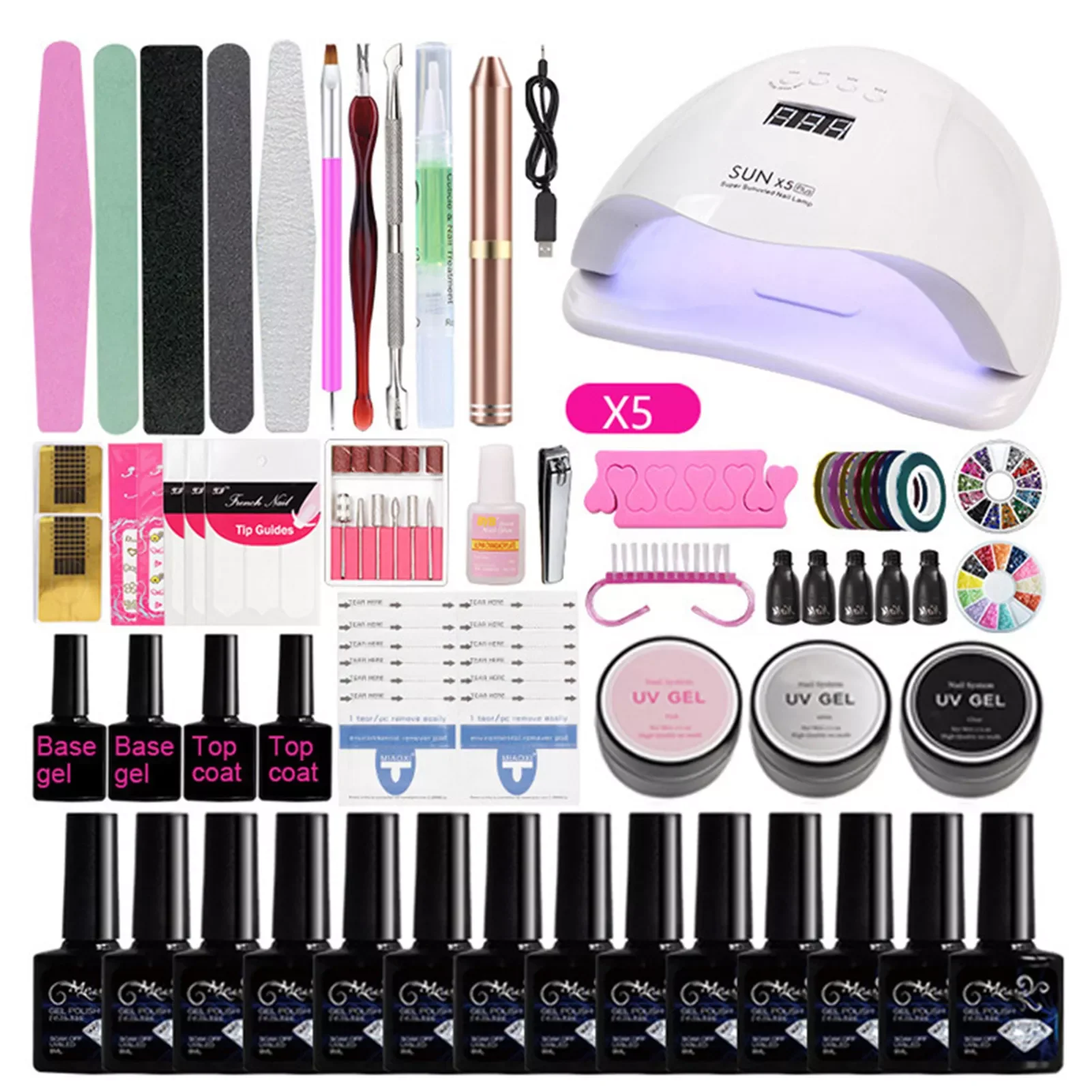 

NEW2023 84Pcs/Set Extension Gel Set Acrylic Gel Nail Polish Kit Set With UV LED Nail Lamp UV Gel Kit for Starter Set Nail Art To