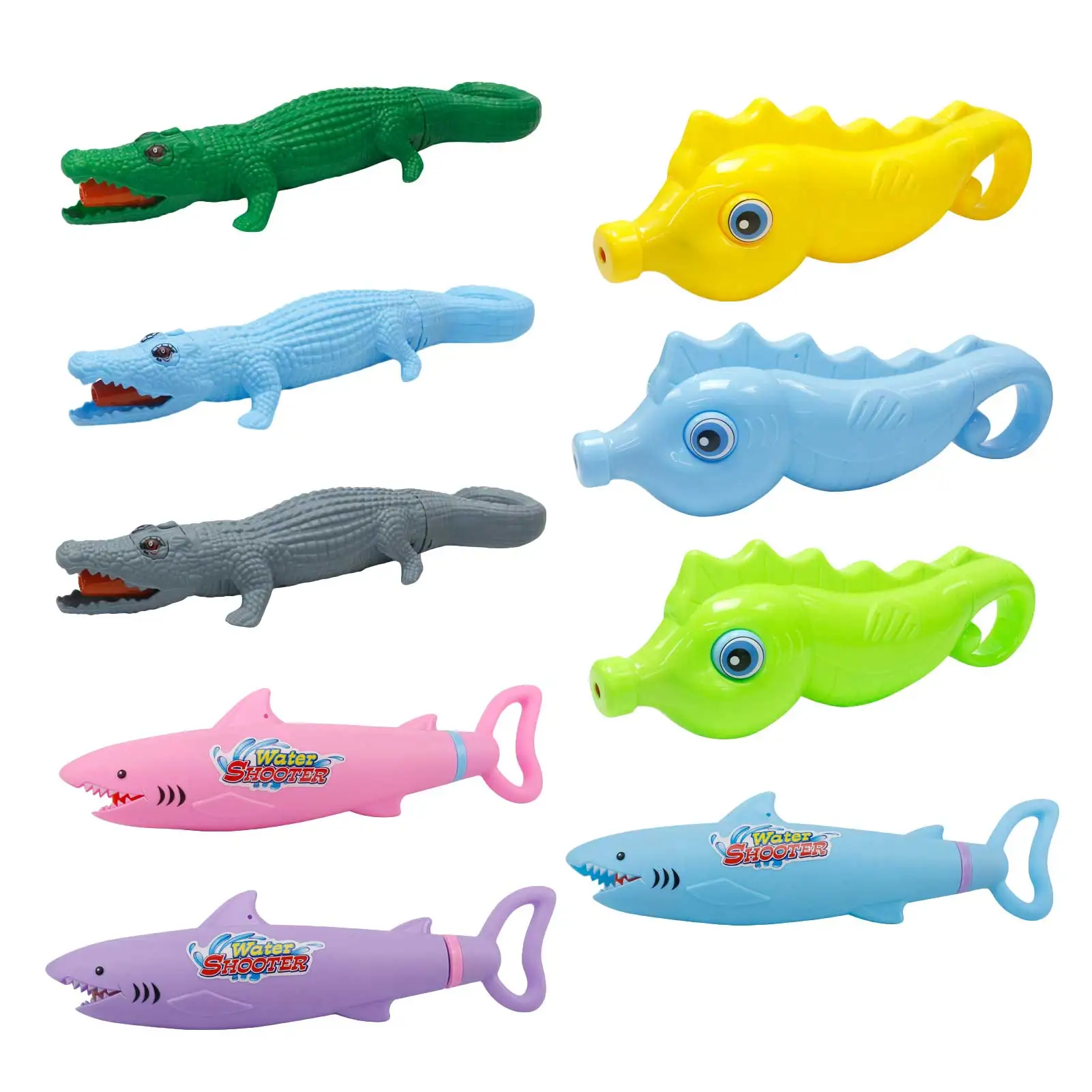 

3pcs Summer Water Gun Toys Pistol Blaster Shooter Outdoor Swimming Pools Cartoon Shark Crocodile Squirter Toys For Children