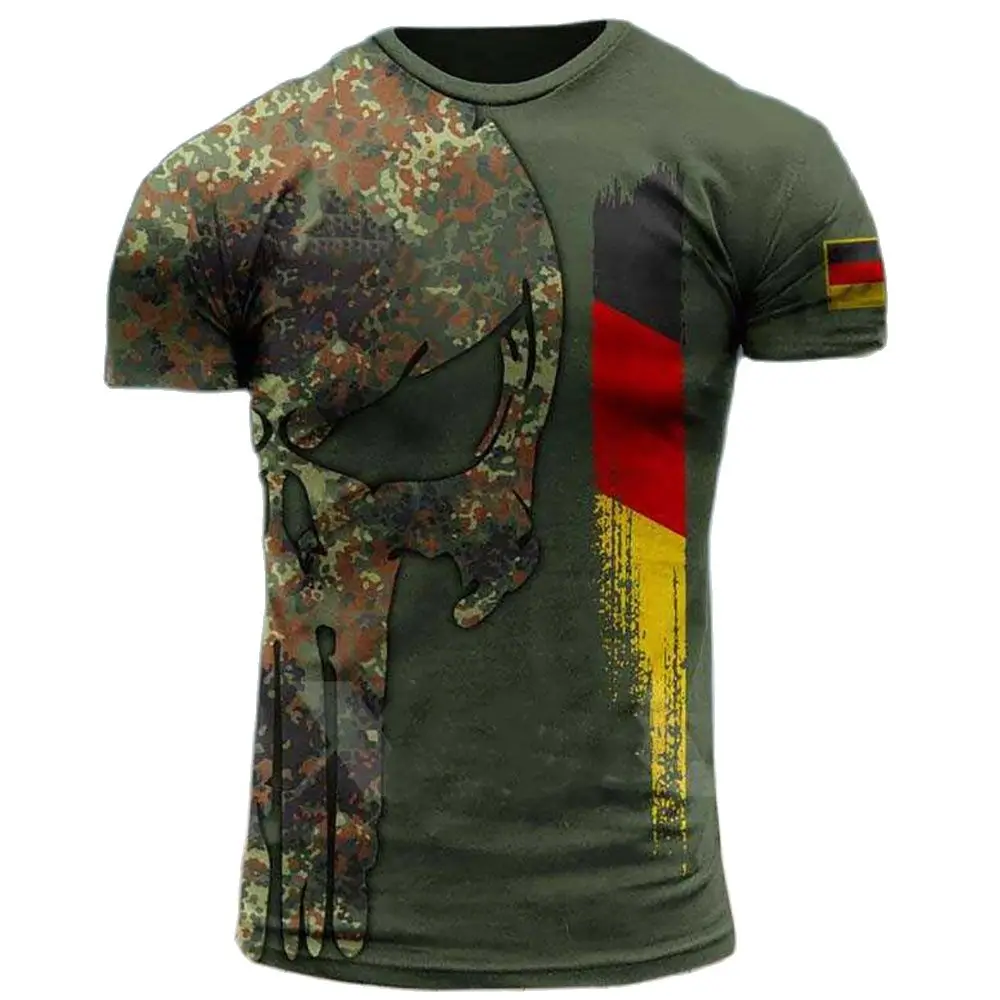 

Summer Men's T-shirts Army Soldier Printed T-shirts for Men Round Neck Slim Pullover Short Sleeve Top Casual Men's Clothing New