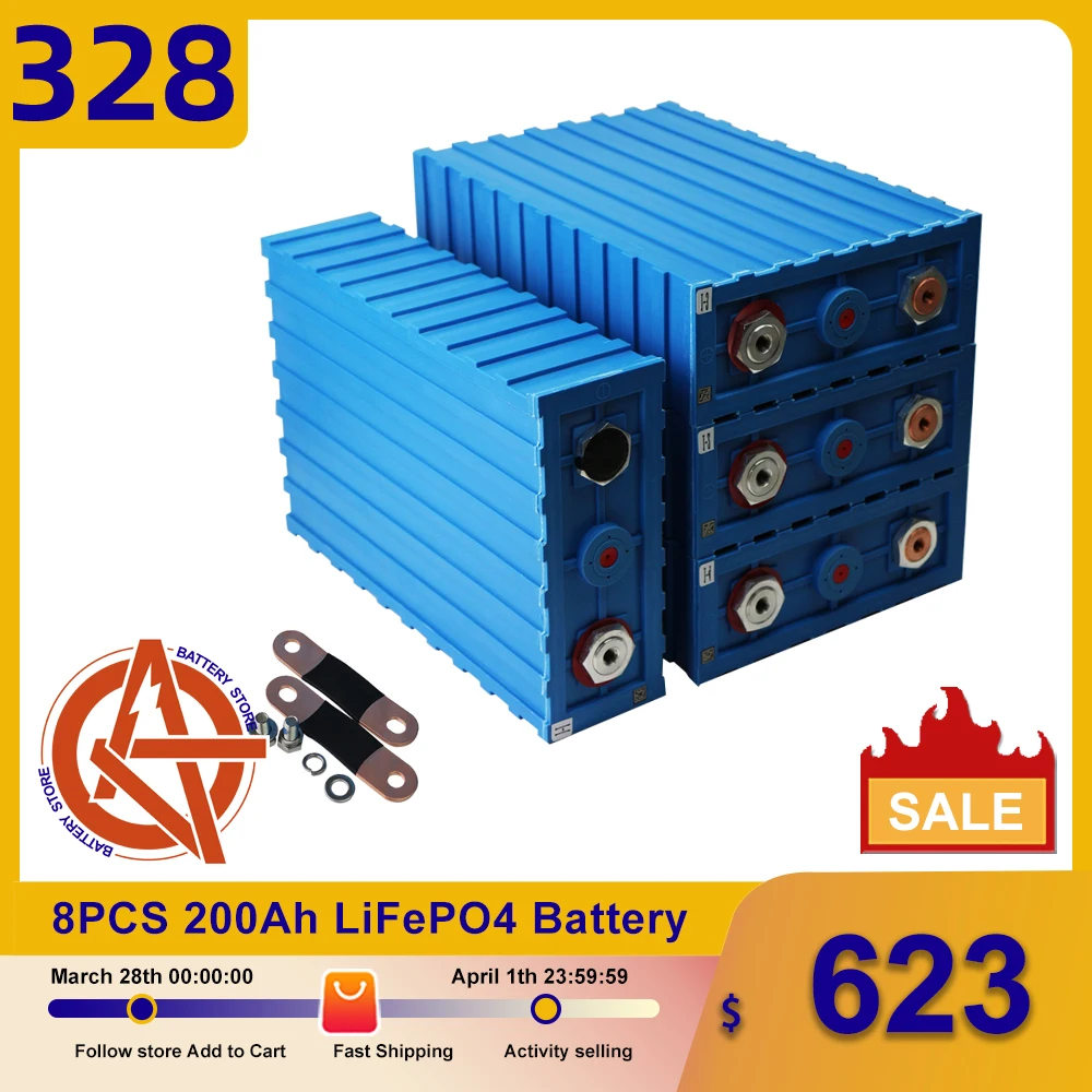 

Аккумуляторная батарея класса А Lifepo4, 3,2 в, а/ч, 8 шт., перезаряжаемая литий-железо-фосфатная батарея для производства лодок, гольф-карет, EV, RV, Е...