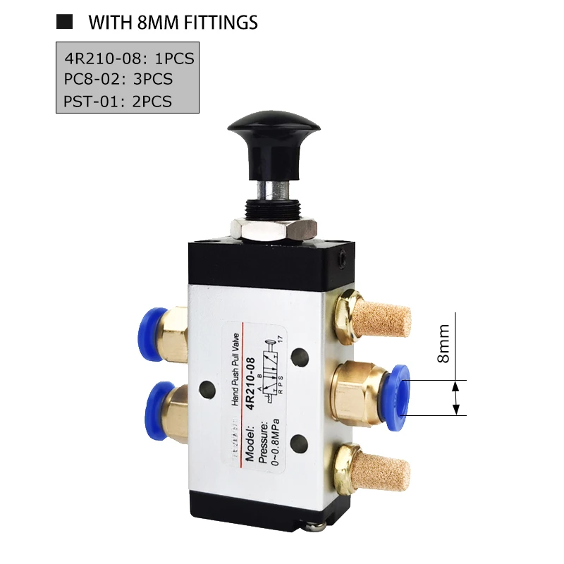 

4R210-08 Ручной клапан, 2-ходовой, 5-позиционный, двухтактный, пневматический переключатель распределительного клапана