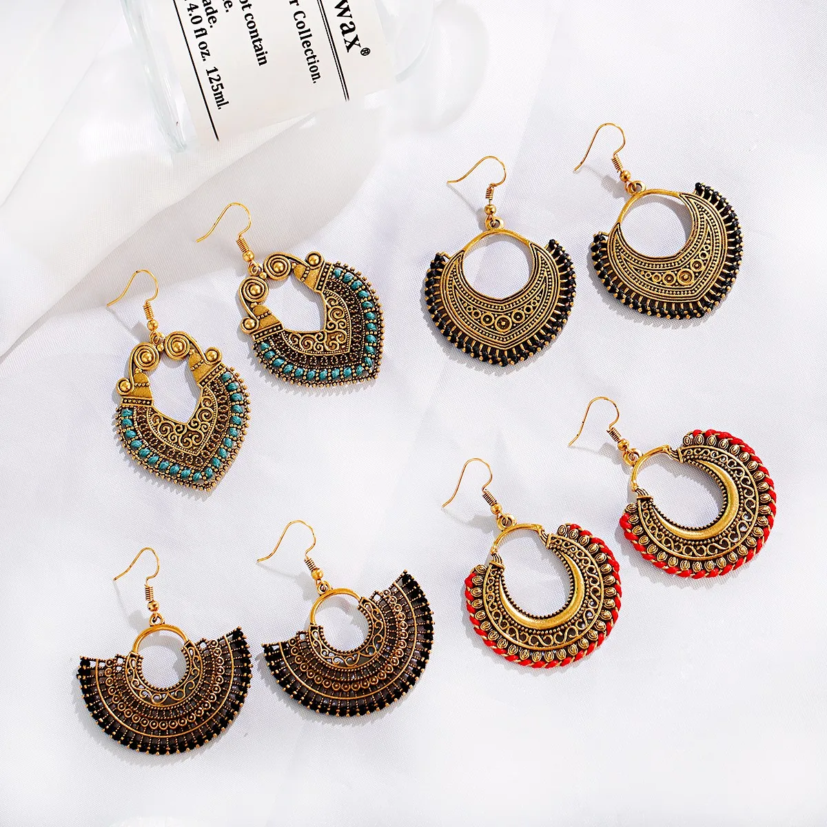 

Retro Tibetan Hollow Big Round Circle Drop Earring Hangers Boho Vintage Jhumka Jewelry Gypsy Tribal Indian Earrings For Women