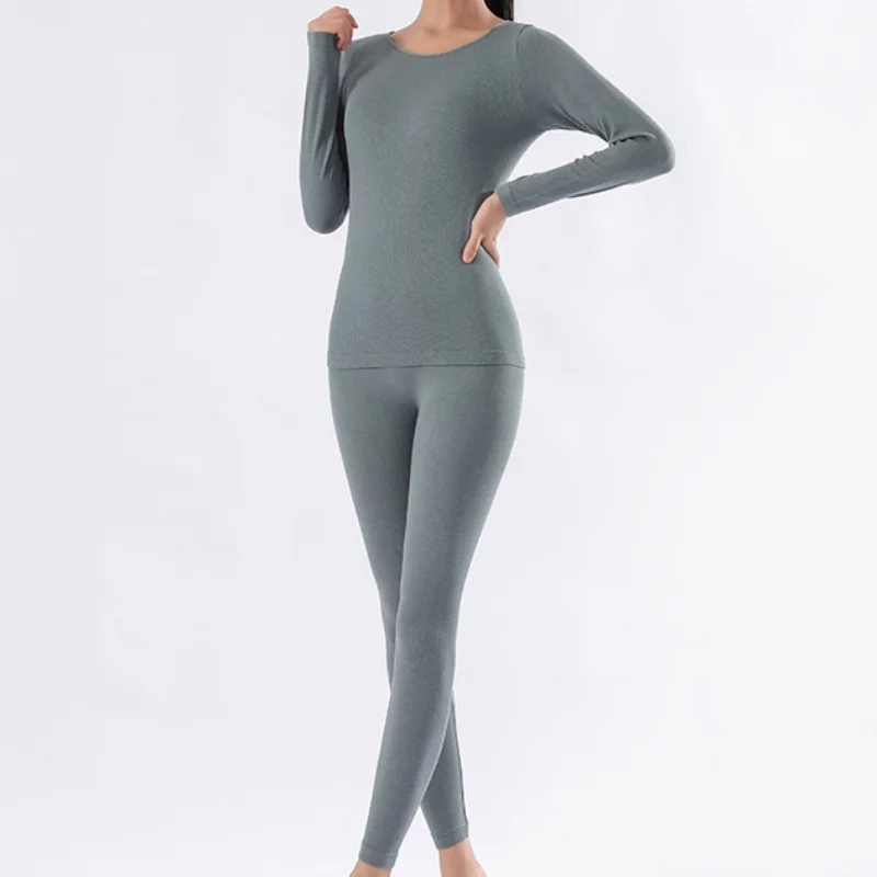 

2022 New Thermal Underwear Women Clothes Solid Autumn Pants Women's Clothing Winter Seamless Warm Lingerie Woman Tops Feminino