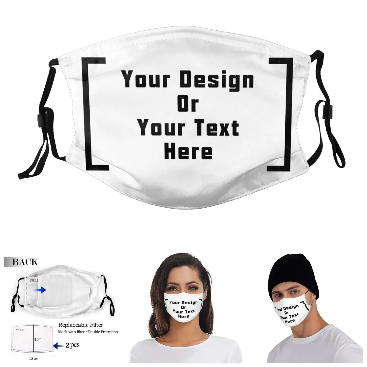 

Add Your Own Design Print Your The Text Picture Here tailor-made Adult Dust Humor Graphic Grimace Activated Carbon Filter Mask
